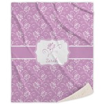 Lotus Flowers Sherpa Throw Blanket (Personalized)