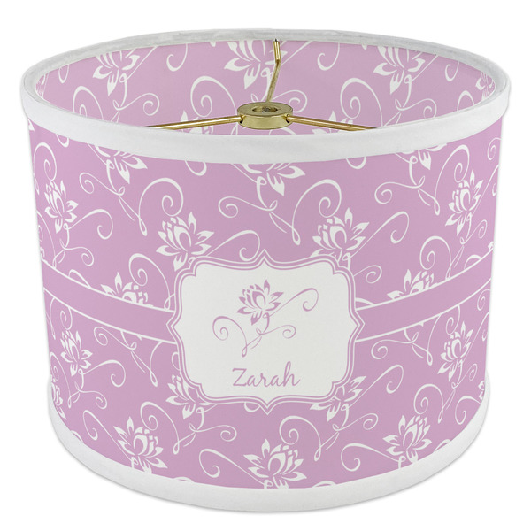 Lotus Flowers 8" Drum Lampshade - ANGLE Poly-Film