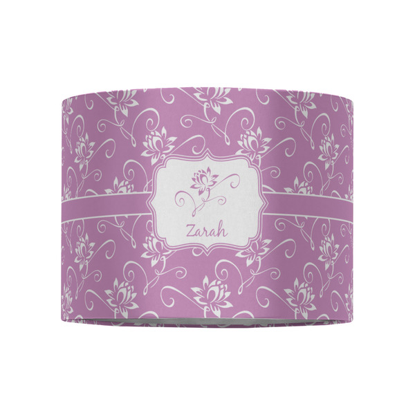 Lotus Flowers 8" Drum Lampshade - FRONT (Fabric)