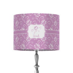 Lotus Flowers 8" Drum Lamp Shade - Fabric (Personalized)