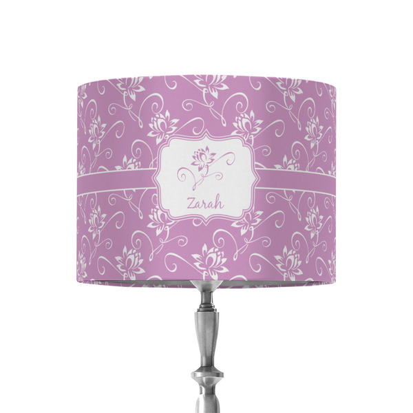 Custom Lotus Flowers 8" Drum Lamp Shade - Fabric (Personalized)