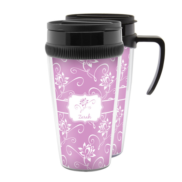 Custom Lotus Flowers Acrylic Travel Mug (Personalized)