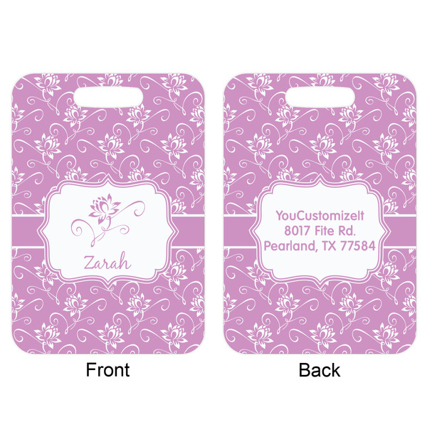Lotus Flowers Aluminum Luggage Tag (Front + Back)