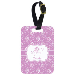 Lotus Flowers Metal Luggage Tag w/ Name or Text