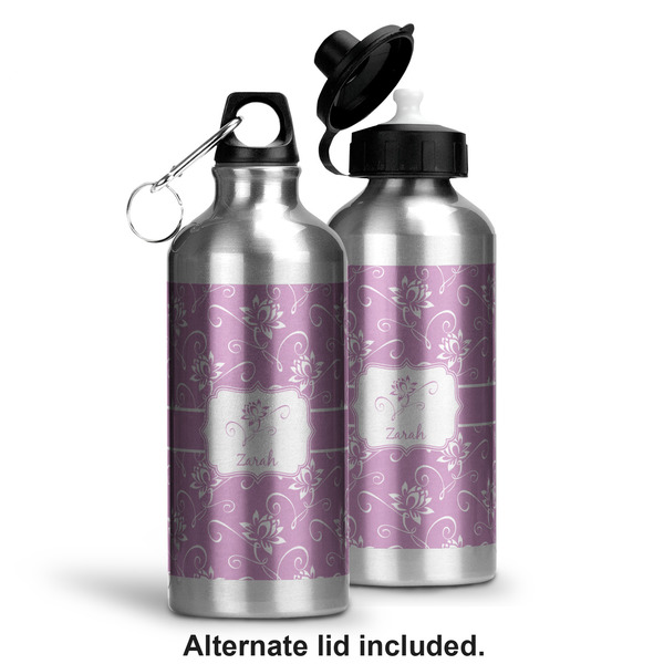 Lotus Flowers Aluminum Water Bottle - Alternate lid options