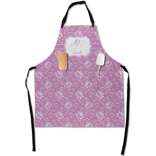 Custom Lotus Flowers Apron With Pockets w/ Name or Text