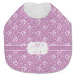 Lotus Flowers Jersey Knit Baby Bib w/ Name or Text