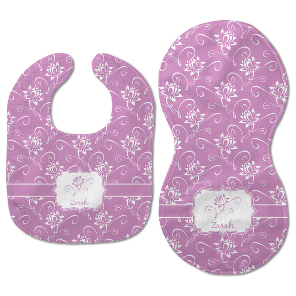 Lotus Flowers Baby Bib & Burp Set - Approval (new bib & burp)