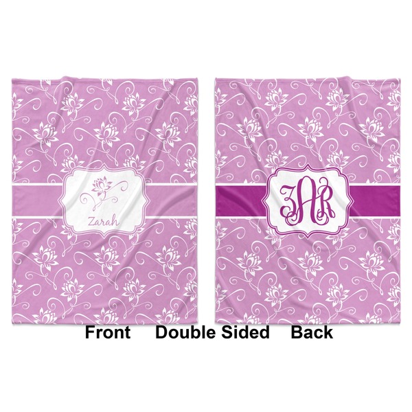 Lotus Flowers Baby Blanket (Double Sided - Printed Front and Back)