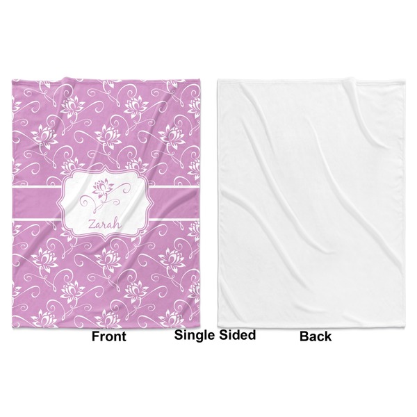 Lotus Flowers Baby Blanket (Single Side - Printed Front, White Back)