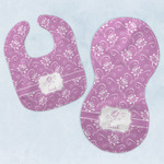 Lotus Flowers Baby Bib & Burp Set w/ Name or Text