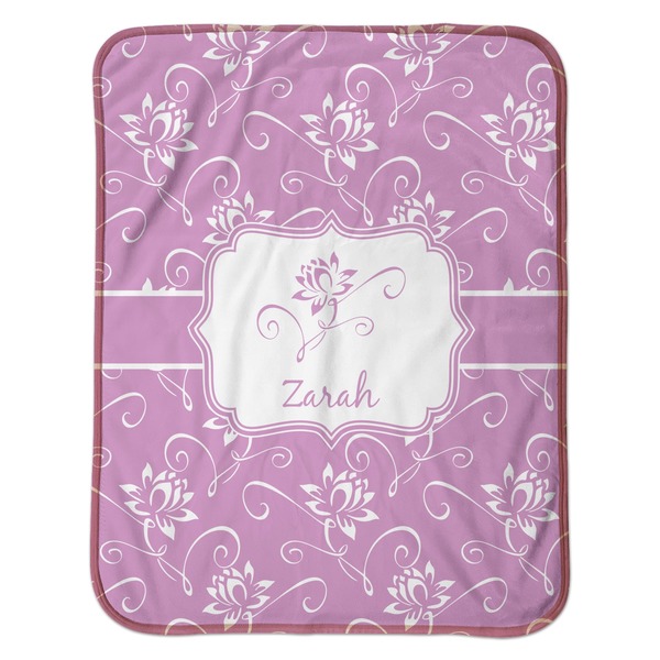 Lotus Flowers Baby Sherpa Blanket - Flat
