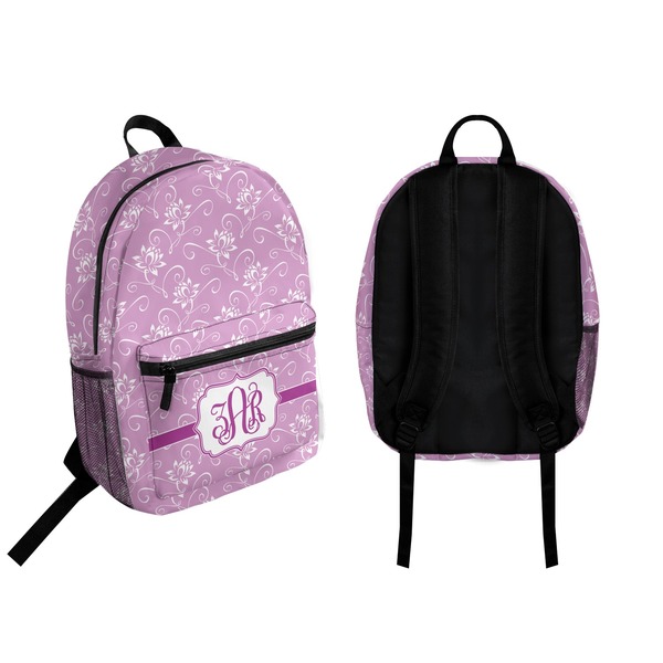Lotus Flowers Backpack front and back - Apvl