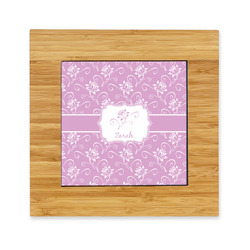 Lotus Flowers Bamboo Trivet with Ceramic Tile Insert (Personalized)