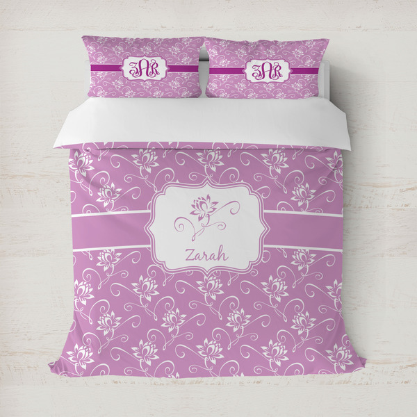 Custom Lotus Flowers Duvet Cover Set - Full / Queen (Personalized)
