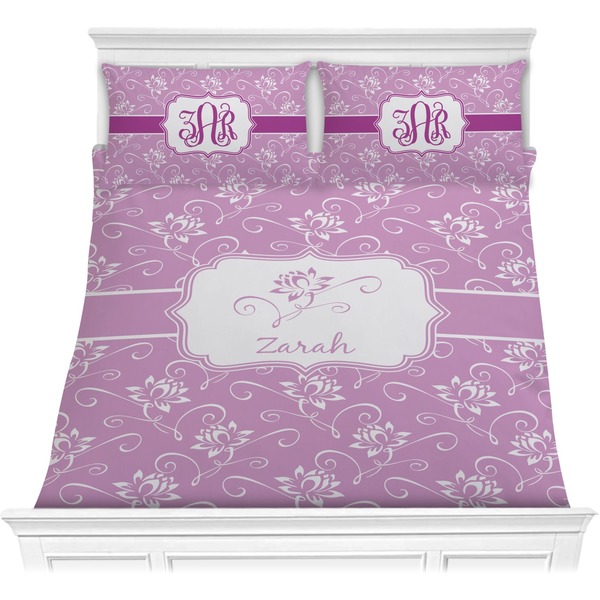 Custom Lotus Flowers Comforter Set - Full / Queen (Personalized)