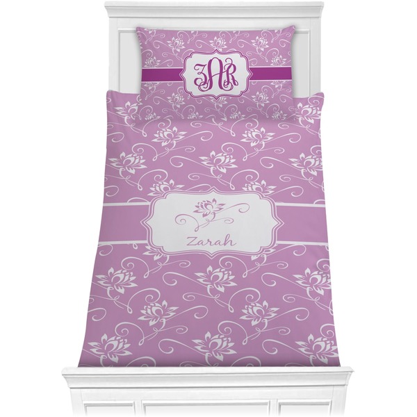 Custom Lotus Flowers Comforter Set - Twin XL (Personalized)
