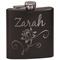 Lotus Flowers Black Flask Set (Personalized)
