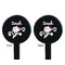 Lotus Flowers Black Plastic 7" Stir Stick - Double Sided - Round - Front & Back