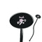 Lotus Flowers 7" Oval Plastic Stir Sticks - Black - Single Sided (Personalized)