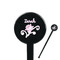 Lotus Flowers 7" Round Plastic Stir Sticks - Black - Double Sided (Personalized)
