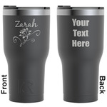 Lotus Flowers RTIC Tumbler - Black - Engraved Front & Back (Personalized)