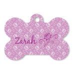 Lotus Flowers Bone Shaped Dog ID Tag (Personalized)