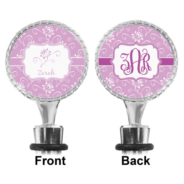 Lotus Flowers Bottle Stopper - Front and Back