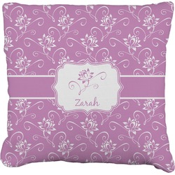 Lotus Flowers Faux-Linen Throw Pillow 18" (Personalized)