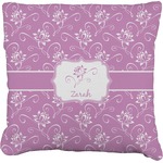 Lotus Flowers Faux-Linen Throw Pillow 20" (Personalized)