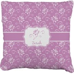Lotus Flowers Faux-Linen Throw Pillow 26" (Personalized)