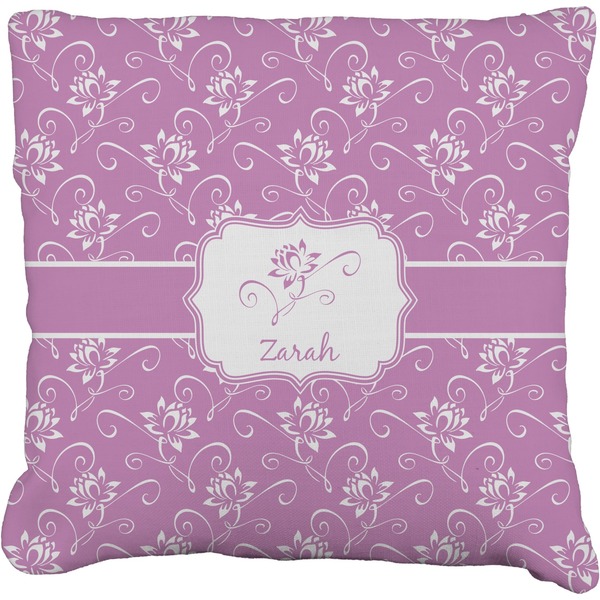 Custom Lotus Flowers Faux-Linen Throw Pillow 26" (Personalized)