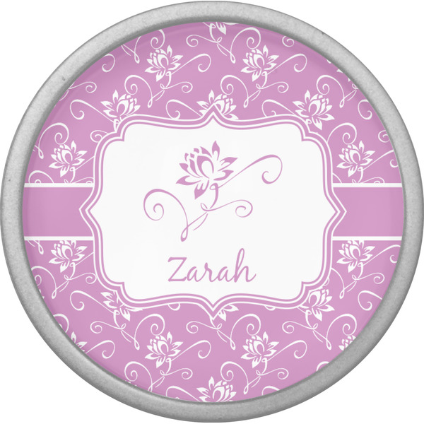 Lotus Flowers Cabinet Knob - Nickel - Front