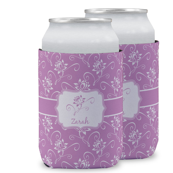 Custom Lotus Flowers Can Cooler (12 oz) w/ Name or Text