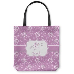 Lotus Flowers Canvas Tote Bag - Small - 13"x13" (Personalized)