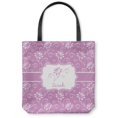 Lotus Flowers Canvas Tote Bag - Large - 18"x18" (Personalized)
