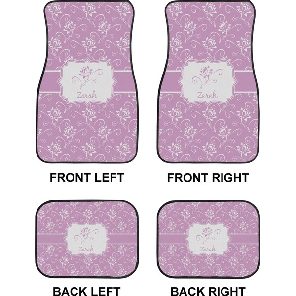 Lotus Flowers Car Floor Mats Set (2F + 2B)