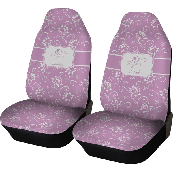 Custom Lotus Flowers Car Seat Covers (Set of Two) (Personalized)