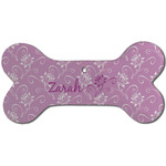 Lotus Flowers Ceramic Dog Ornament - Front w/ Name or Text