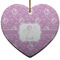 Lotus Flowers Ceramic Flat Ornament - Heart (Front)