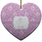 Lotus Flowers Heart Ceramic Ornament w/ Name or Text