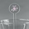 Lotus Flowers 5.5" Round Plastic Stir Sticks - Clear (Personalized)