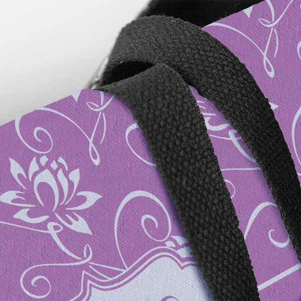 Lotus Flowers Closeup of Tote w/Black Handles