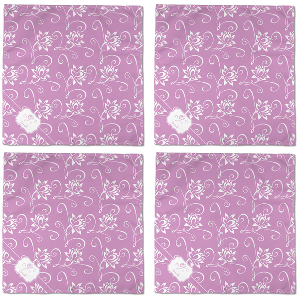 Lotus Flowers Cloth Napkins - Personalized Dinner (APPROVAL) Set of 4