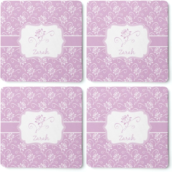 Lotus Flowers Coaster Rubber Back - Apvl