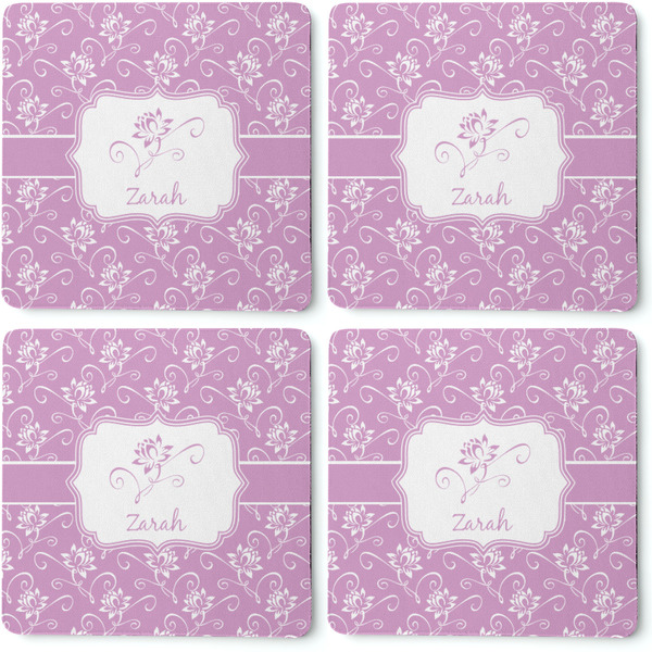 Lotus Flowers Coaster Rubber Back - Apvl