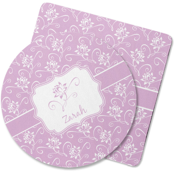 Custom Lotus Flowers Rubber Backed Coaster (Personalized)