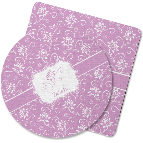 Custom Lotus Flowers Rubber Backed Coaster (Personalized)