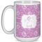 Lotus Flowers 15 Oz Coffee Mug - White (Personalized)