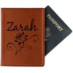 Lotus Flowers Passport Holder - Faux Leather - Single Sided (Personalized)